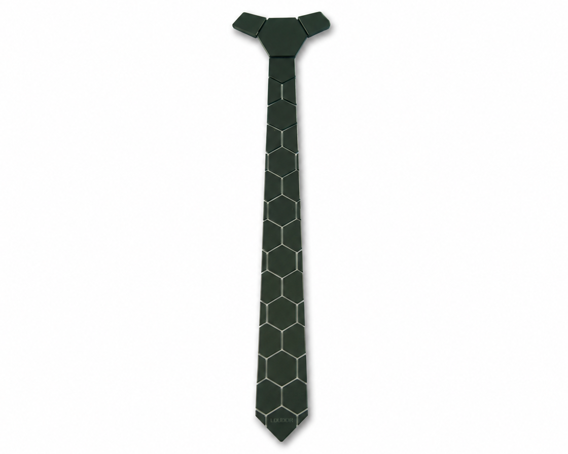 Aura Tie Black — mirror-finish acrylic tie by Louidor