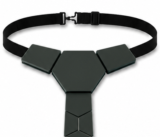 Aura Tie Black — mirror-finish acrylic tie by Louidor, styled