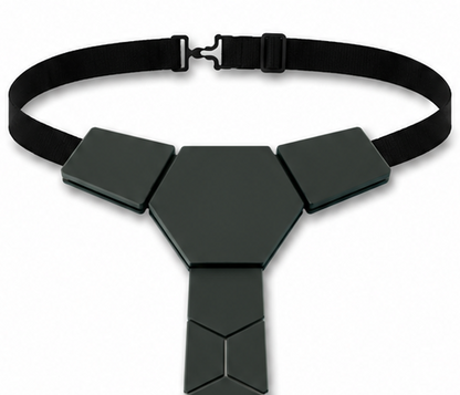 Aura Tie Black — mirror-finish acrylic tie by Louidor, styled