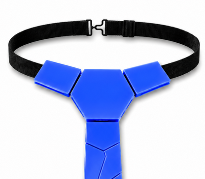 Aura Tie Blue — mirror-finish acrylic tie by Louidor, styled